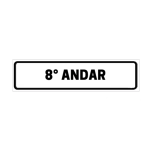 Placa Andar 8° ANDAR 19X5CM